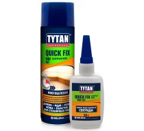 Клей Titan Professional двухкомпонент. цианфкрилатный  для МДФ прозрачный 400мл/100г.
